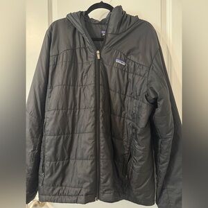 Patagonia Black Large Puffer Hoodie Jacket Men